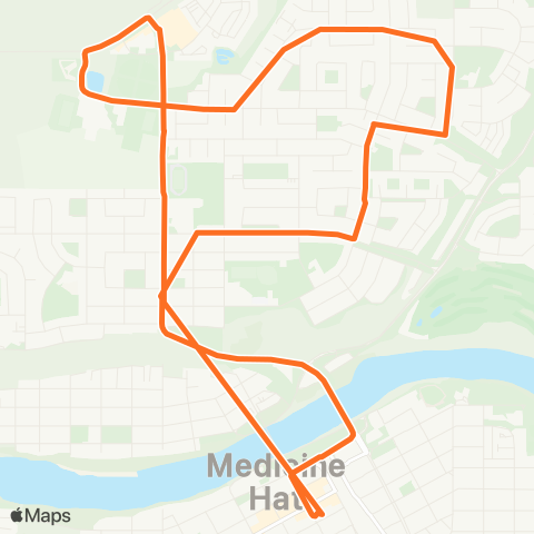 Medicine Hat Transit NE Crescent Heights map