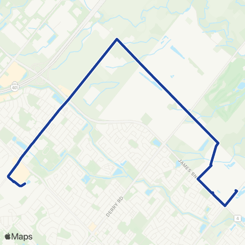 Milton Transit Fifth Line map