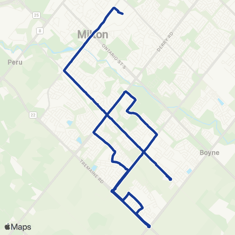 Milton Transit School Extra map