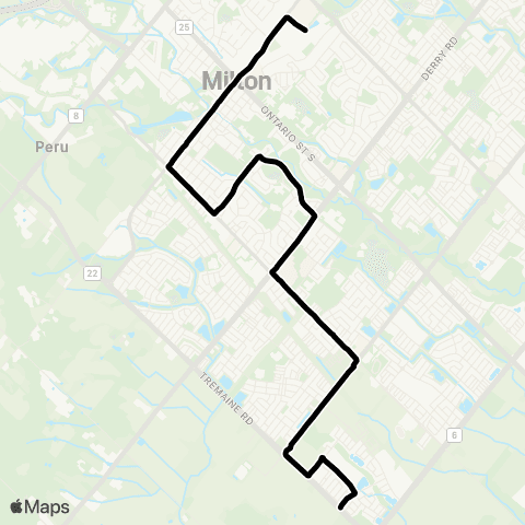 Milton Transit School Extra map