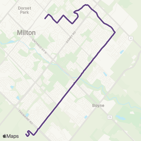 Milton Transit Trudeau map