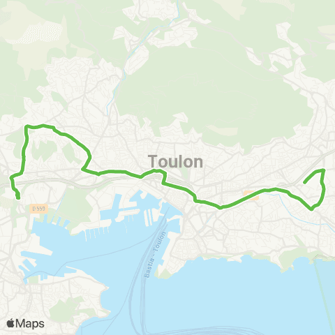 Mistral Hôp. Ste Musse - C.C. Ollioules / Gare (Toulon) map