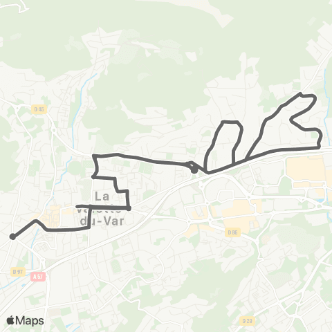Mistral Scolaires Ec.Ronsard-Arène-Villon-Fabié depuis De Gaulle map