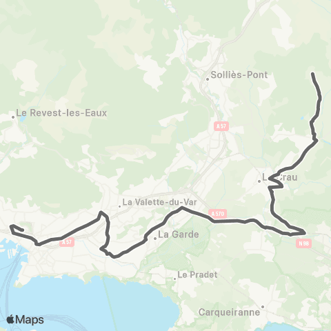 Mistral Scolaires La Navarre / St Joseph depuis Gare rout. Toulon map