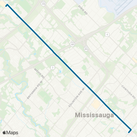 MiWay Hurontario Express map