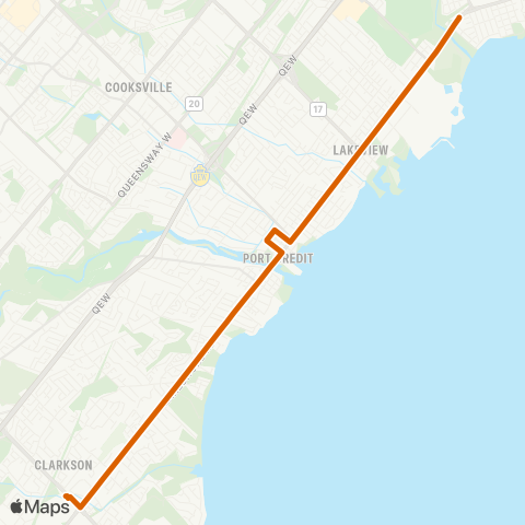 MiWay Lakeshore map