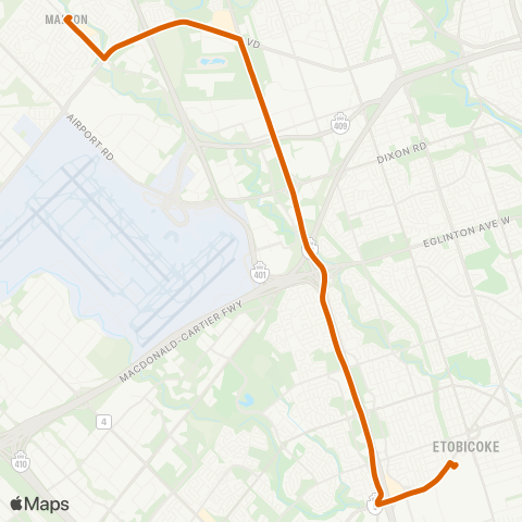 MiWay Westwood map