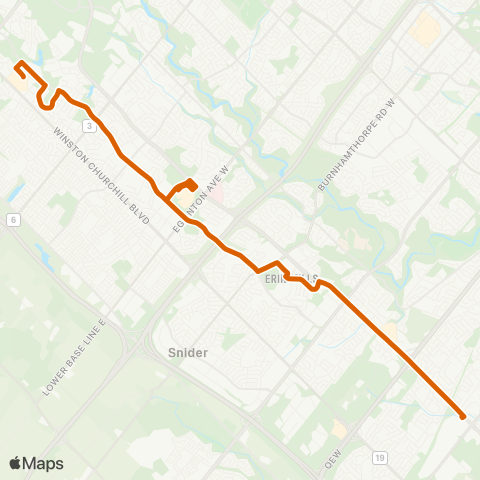 MiWay Glen Erin map