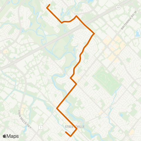 MiWay Streetsville SS map