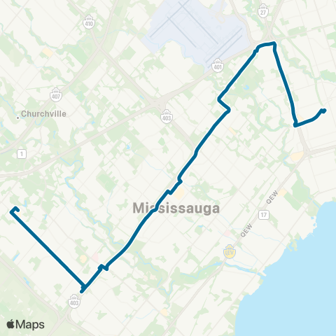 Mississauga Transitway Meadowvale Express map