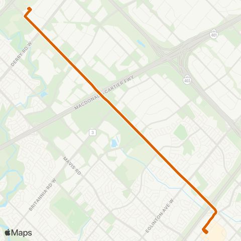 MiWay Hurontario map
