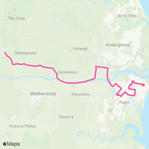 Translink Mackay M356 Kilometric Service map