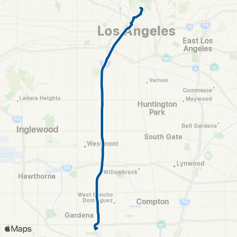 Metro South Bay Dodger Stadium Express map