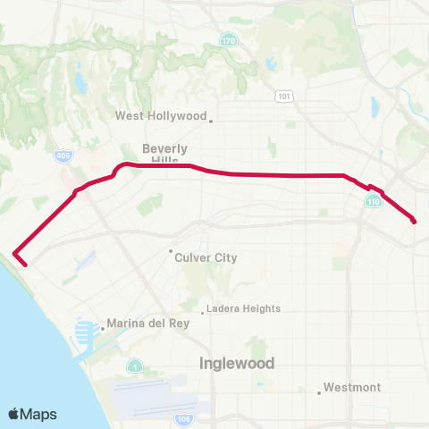 Metro Rapid Line map