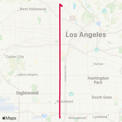 Metro Rapid Line map