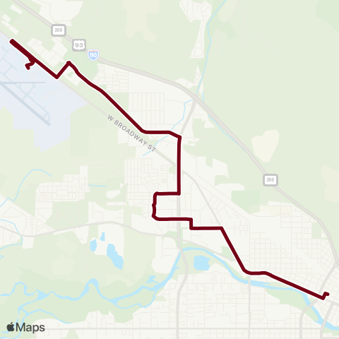 Mountain Line N Reserve St / Expressway / Airport map
