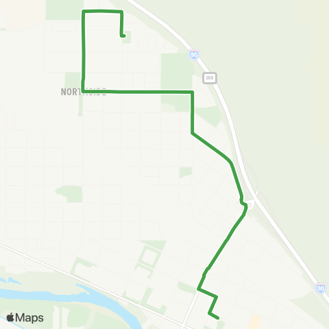 Mountain Line Northside map