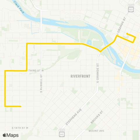 Mountain Line Route 10 map