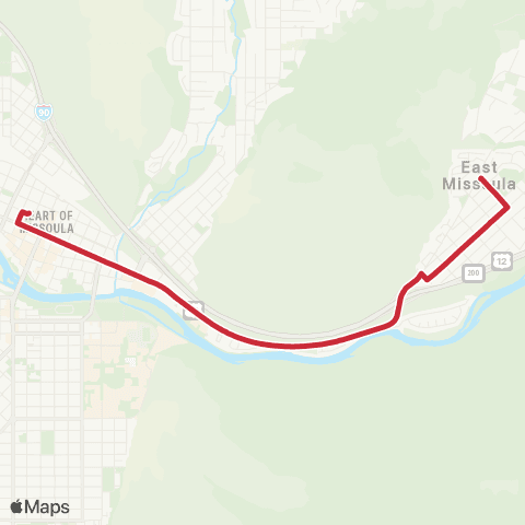 Mountain Line East Missoula / Bonner map