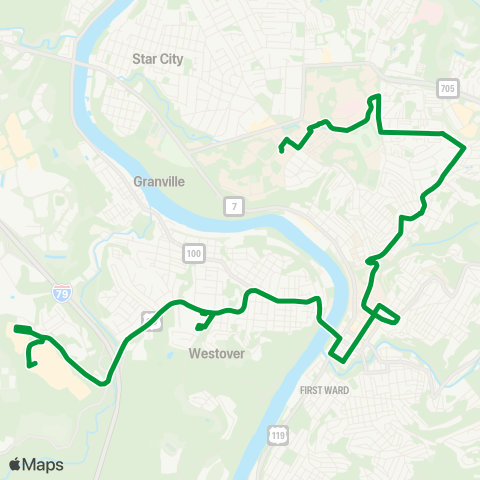Mountain Line Transit Authority Downtown Mall PM map