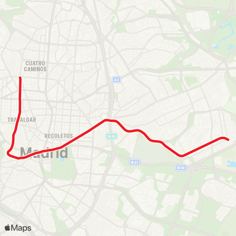 Metro Las Rosas-Cuatro Caminos map