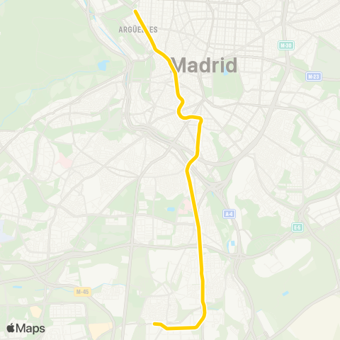 Metro Villaverde Alto-Moncloa map