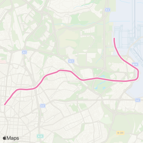 Metro Nuevos Ministerios - Aeropuerto T4 map