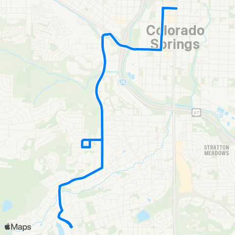 Mountain Metro S. 8th Street / Broadmoor map