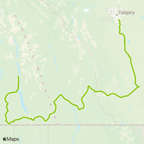 Mountain Man Mike's Bus (Calgary - Kaslo) map