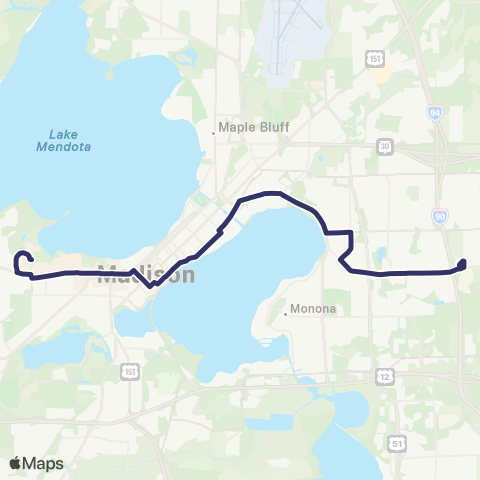 Madison Metro Route C map