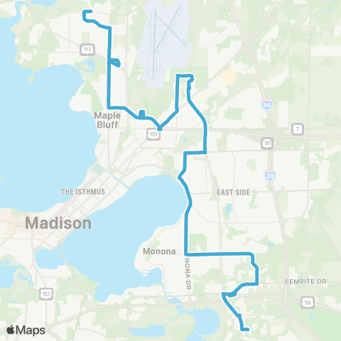 Madison Metro Route L map