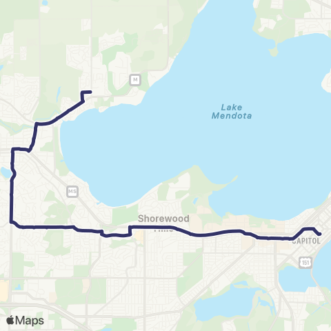 Madison Metro Route R map