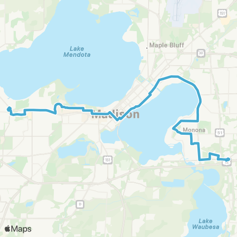 Madison Metro Route 38 map