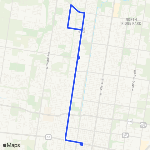 Metro McAllen Route 3 map