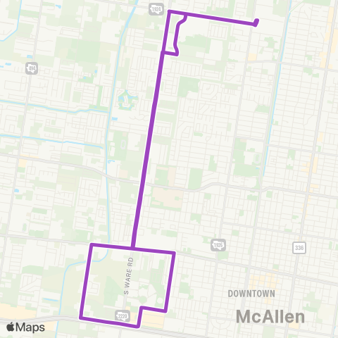 Metro McAllen Route 5 map