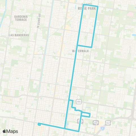 Metro McAllen Route 7 map