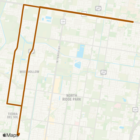 Metro McAllen Route 9 map