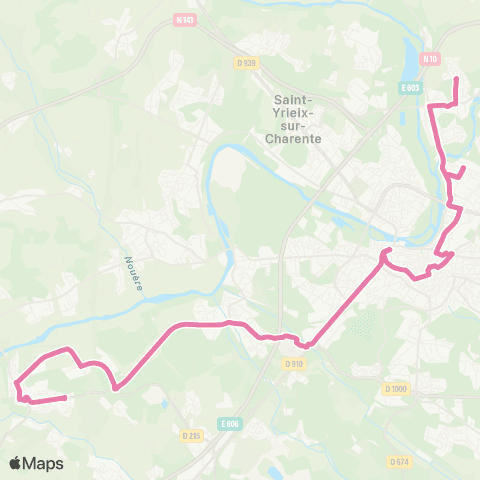 Möbius Nersac Les Épinettes - Gond-Pontouvre Le Treuil map