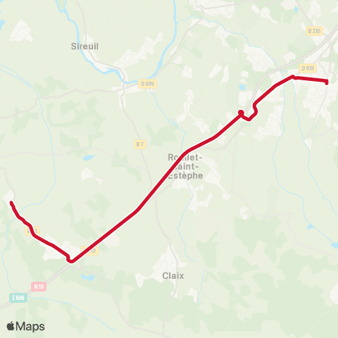 Möbius Nersac / Roullet-St-Estèphe / Claix / La Couronne / Mouthiers-s/-Boëme / Plassac-Rouffiac / Voulgézac map