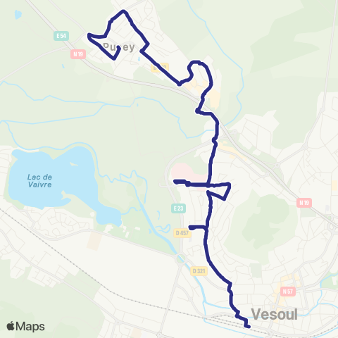 Moova Mobilités PEM <> Pusey Mairie map