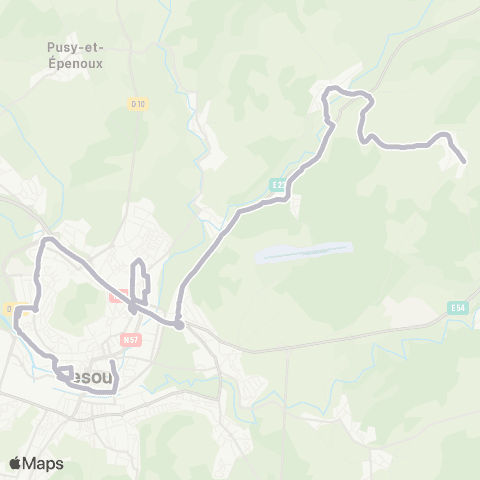 Moova Mobilités Montcey - Vesoul map