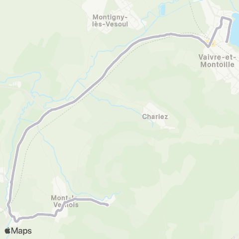 Moova Mobilités Mont le Vernois <> Vaivre map