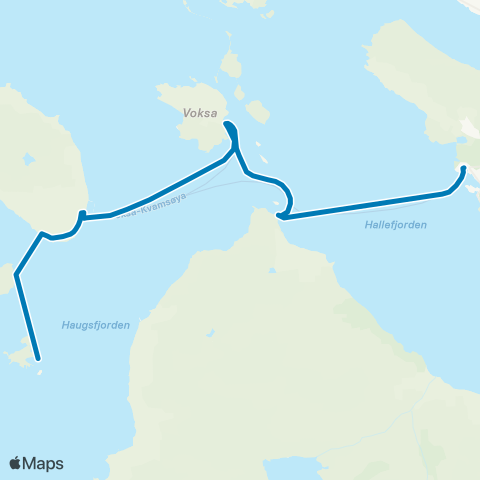 AMBU Pendlerrute Kvamsøya-Voksa-Åram-Larsnes map