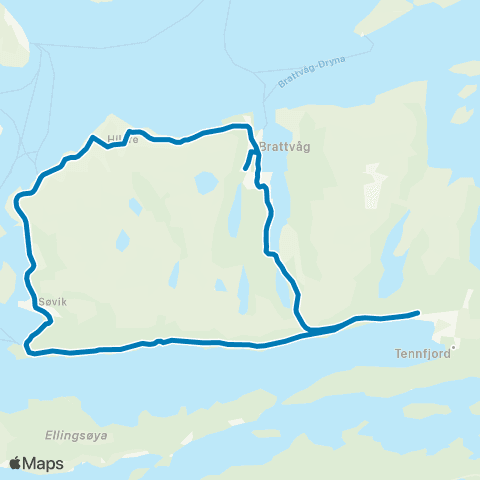 FRAM Brattvåg-Skjeltene-Brattvåg map
