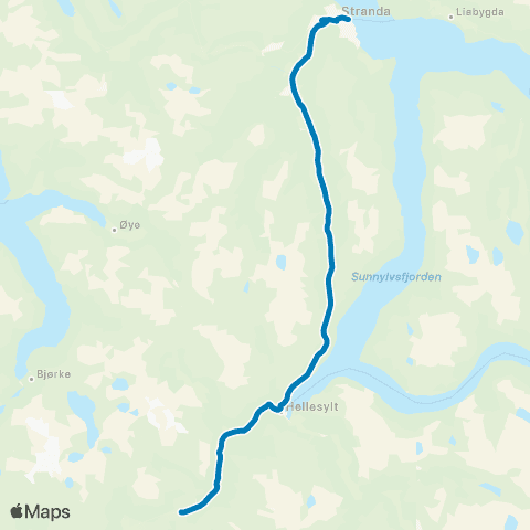 FRAM Skoleskyss Skoleruter Stranda map