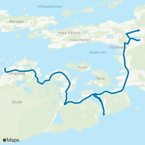 FRAM Skoleskyss Skoleruter Sula map