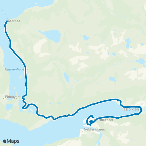 FRAM Skoleskyss Skolerute Rauma map
