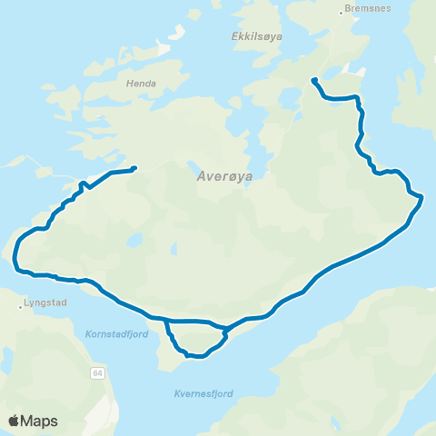 FRAM Bruhagen-Kvernes-Kårvåg map