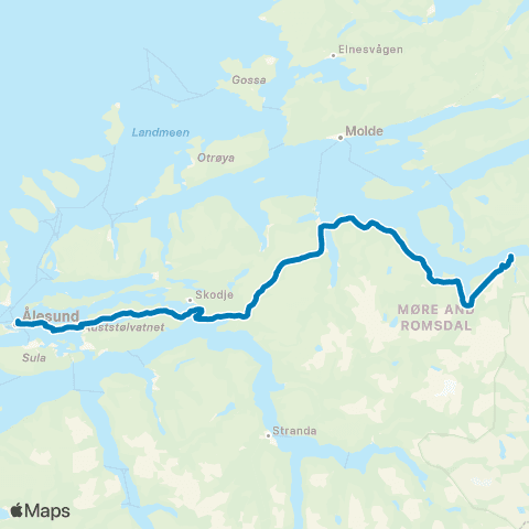FRAM Fram Ekspress Ålesund-Åndalsnes map