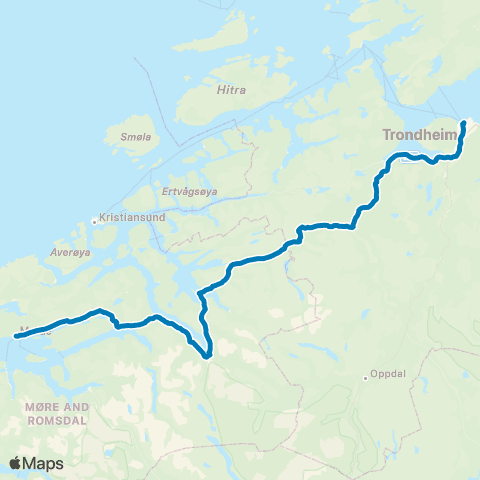 FRAM Fram Ekspress Trondheim-Surnadal-Molde map